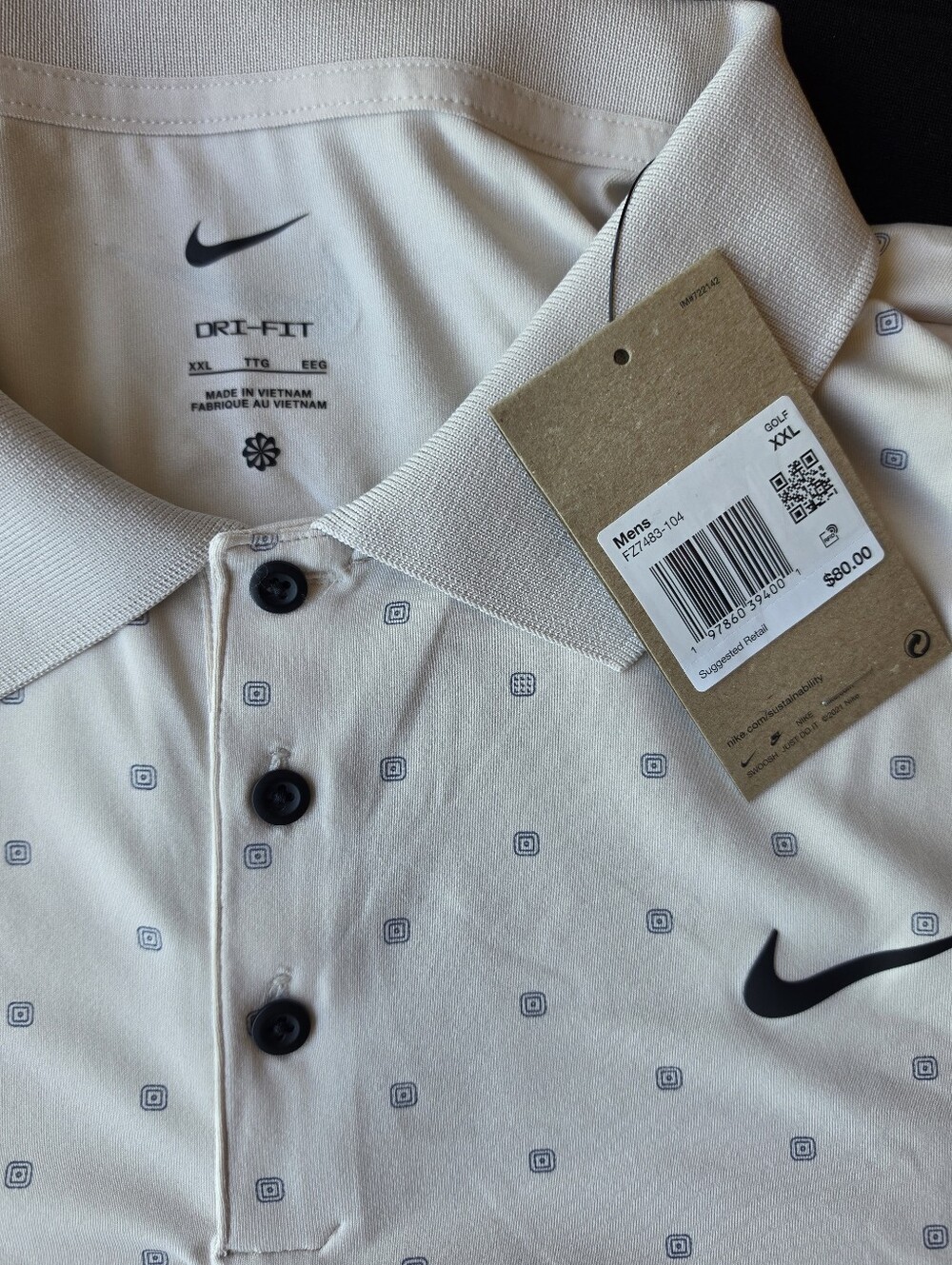 *NWT* Nike Men’s Beige Polo with Black Swoosh